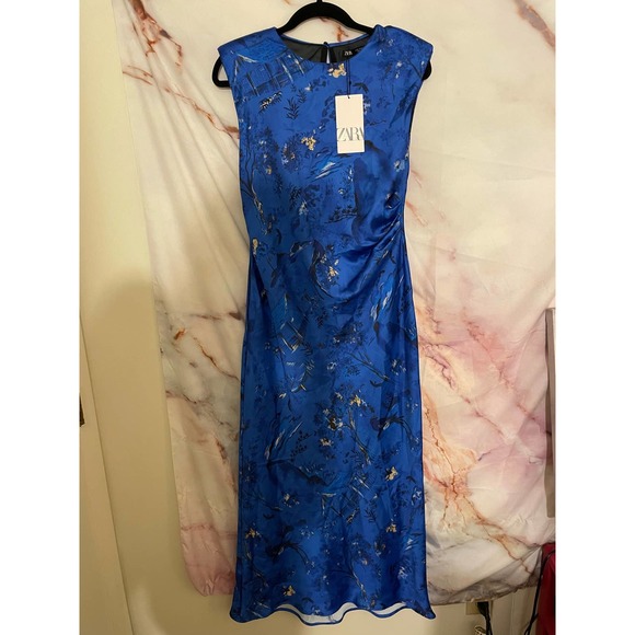 SOLD NWT ZARA Satin Effect Maxi Dress - Picture 5 of 10